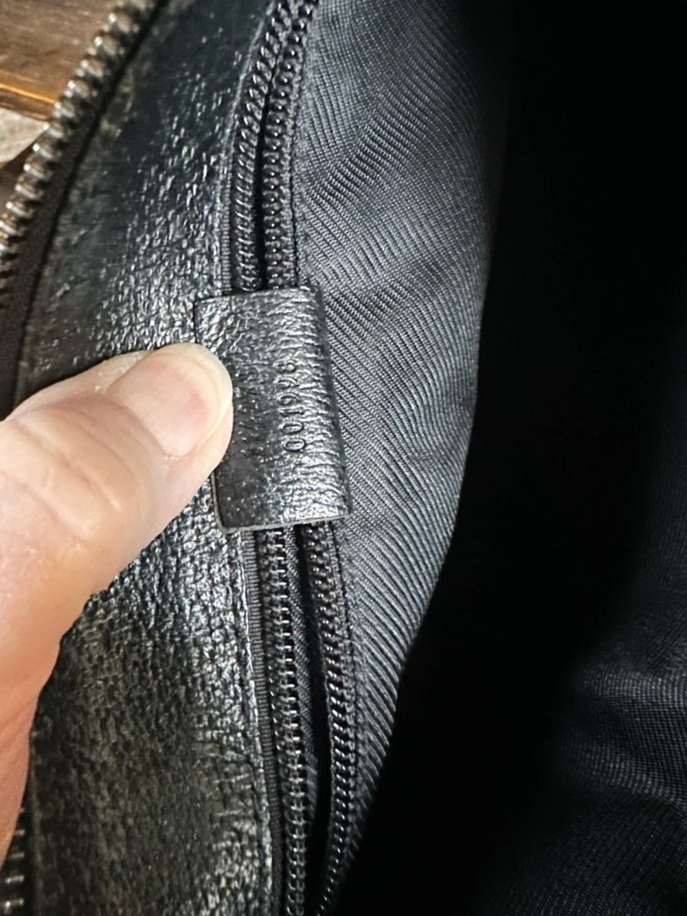Gucci Black GG Canvas Messenger Bag with Leather Trim